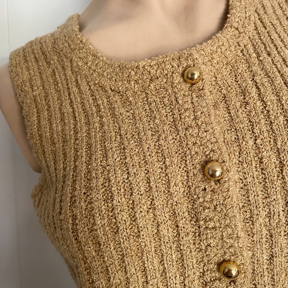 VTG 1970s Camel Sweater Vest Acrylic Wool Blend Sz M - Picture 4 of 7